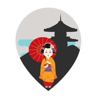 a graphic illustrating a Japan woman