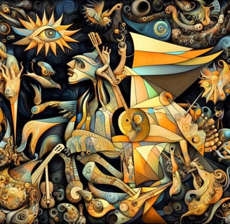 Picasso's Guernica by Walid Ghali@2023© | 8tik.com