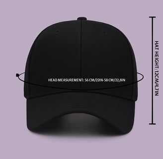 a black hat with a white background and a black hat