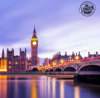 a big ben bridge in london at night
