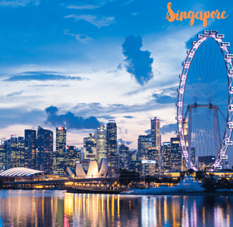 a ferris wheel in the middle of a city of Singapore