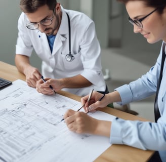 medical-team-reviewing-site-plans-consultation-services-site-readiness-imaging-equipment