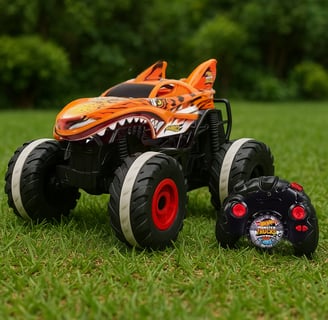 Carro Moster Truck Tiger Shark con ataque sorpresa a control remoto
