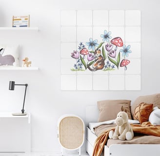 Cat Illustration Wall Art in a Kids Room