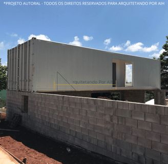 laboratório container sustentável, imagem da etapa construtiva