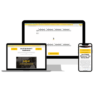 a laptop, tablet and phone with a laptop screen displaying a website page