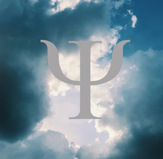 a large white letter p on a cloudy day