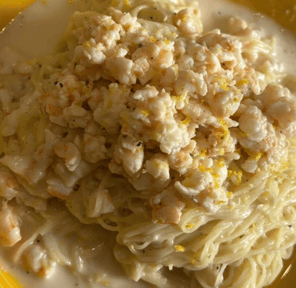 tagliolini cacio e pepe e lime