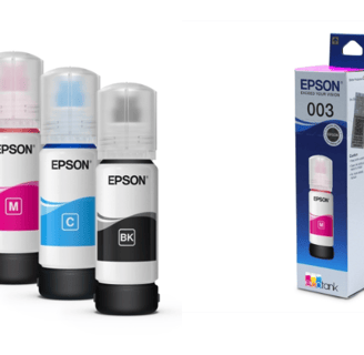 Set of Epson genuine ink bottles designed for the L3110 EcoTank printer.