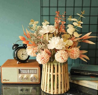 Ramo Artificial, Flores Artificiales Falsas Peonía para Decoración Ramo de Novia de Seda para la Dec