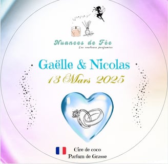Exemple d'étiquette personnalisée Mariage