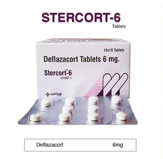 Stercort-6 Tablets – Deflazacort 6mg for effective anti-inflammatory & immunosuppressive treatment.