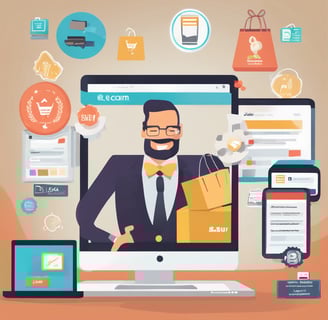 a businessman with a beard, holding a box