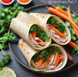 alt="Wrap de dinde pour le déjeuner ou diner repa sain blog diététique Ma diet parfaite martinique"