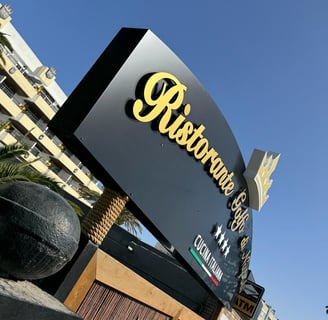 Letras corporeas restaurante golfo di mare