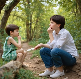 Mae e filho Autistas na Floresta