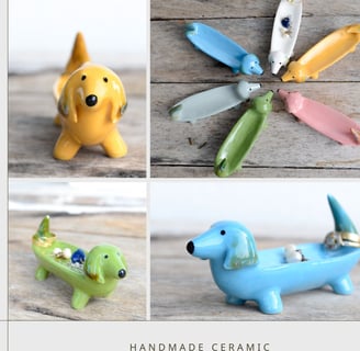 Dog Jewelry,Organizer Tray,Trinket Dish,Jewelry Ring Dish,Colorful Dog,Desk Accessories,Figurines