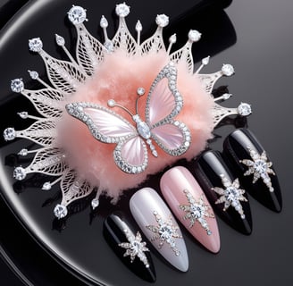 black and white nail design