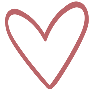 A transparant heart with a red outline