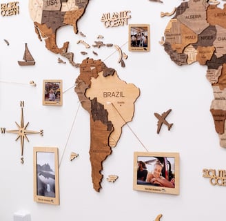 3D Wood World Map Wall Art Large Wood Wall Décor Housewarming Gift Idea Wall Art World Travel Map