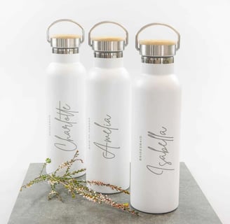 Personalised water bottles for wedding favour gift