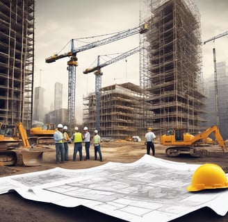 Engineers and construction workers collaborating on-site, CESS Teams Works