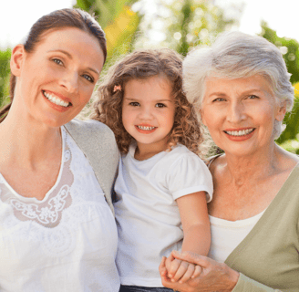 Three generations of women