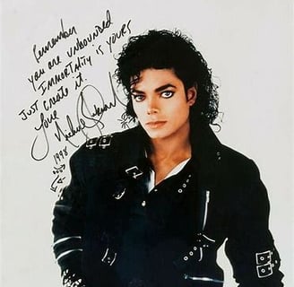 Michael Jackson signed photo 