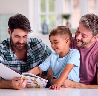 a gay couple with their school aged son