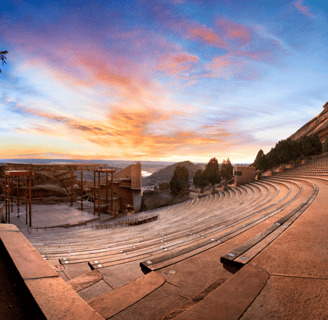 Red Rocks Amphitheatre at sunrise