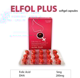 Folic Acid, Dacosahexaenoic acid, DHA, Elfol-Plus, 