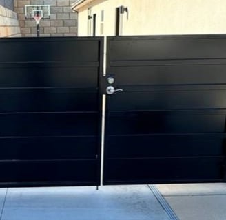 St. George Powder Coating powder coated steel metal gate in satin black