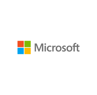 Microsoft's brand logo with a red, green, blue, and mustard square, on Guide's website