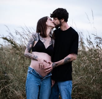 Babybauch-Porträt und Familien-Porträt