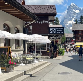 On the main street in Mürren