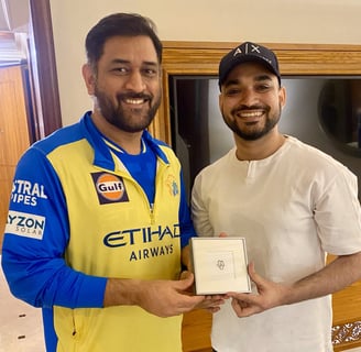 Hand-drawn 2.5cm portrait of MS Dhoni