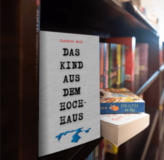 a book on a shelf in a library