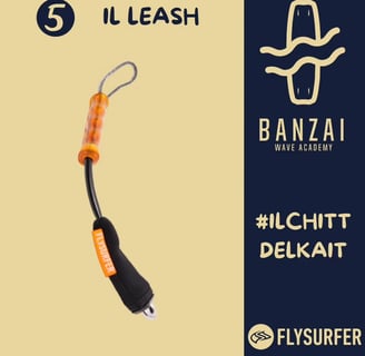 leash di sicurezza e di collegamento alla barra da kitesurf