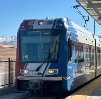 A UTA Trax Siemens S70 Tram