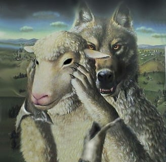 a wolf - faced wolf - faced wolf, with a wolf - faced wolf,