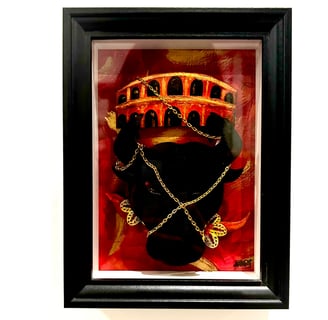 Ilona Paris painting, a chained bull's head
