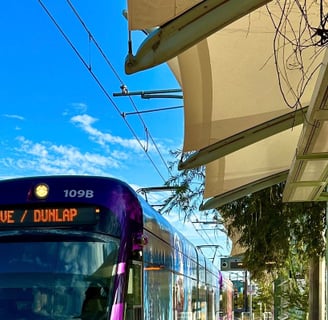 A valley metro Kinki sharyo light rail train