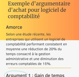 Argumentaire d'achat : exemple pour logiciel de comptabilité