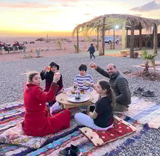 Quad biking excursion in the Agafay desert at sunset near Marrakech