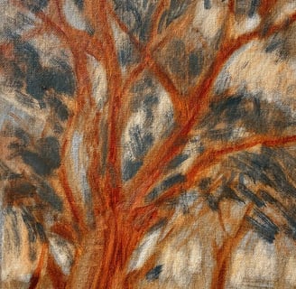Step 2 of painting of trees and branches