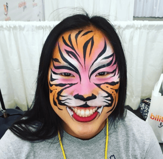 Tiger Face Painting at a Las Vegas Convention Center