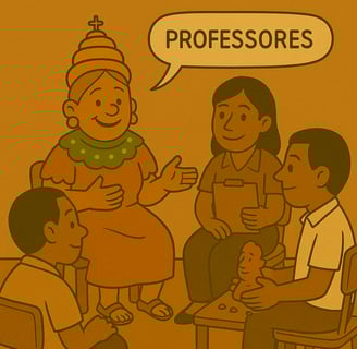 Dona Eunilde conversa com professores em roda de formação sobre cultura quilombola