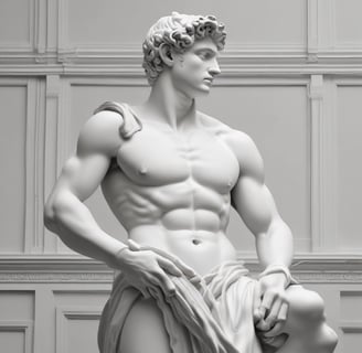 man fighting centaur statue
