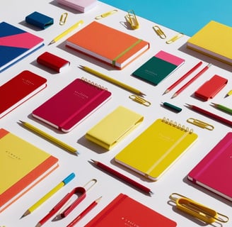 Colorful Stationary Products on a table