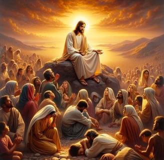 Jesus Christ giving lessons to his children